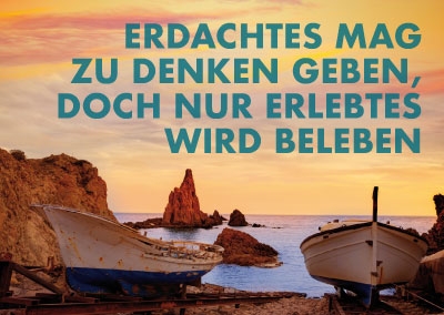 Spruchkarte - Boote am Strand