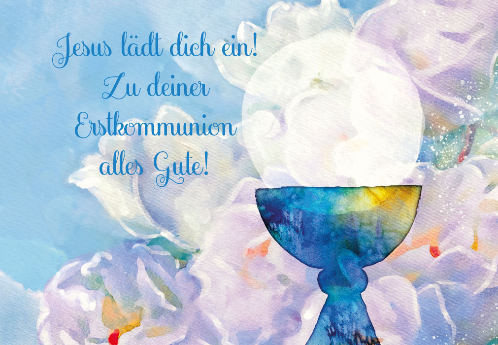 Kommunion - Kelch, Hostie, Illustration