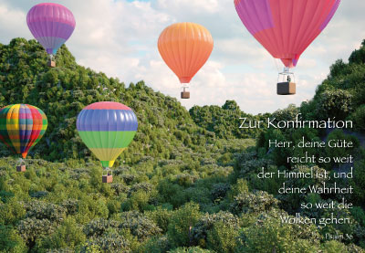 Konfirmation - Doppelkarte Ballone