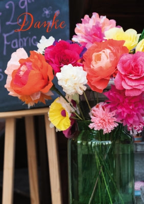 Kleine Kartengrüße - bunte Blumen im Glas
