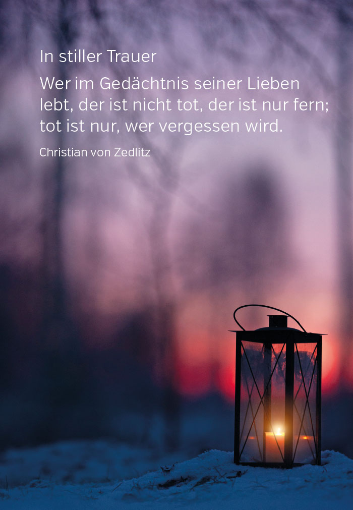Trauer - Windlicht im Sonnenuntergang