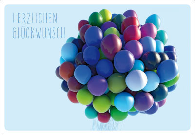 Gute Laune f?r jede Gelegenheit - Doppelkarte bunte Luftballons