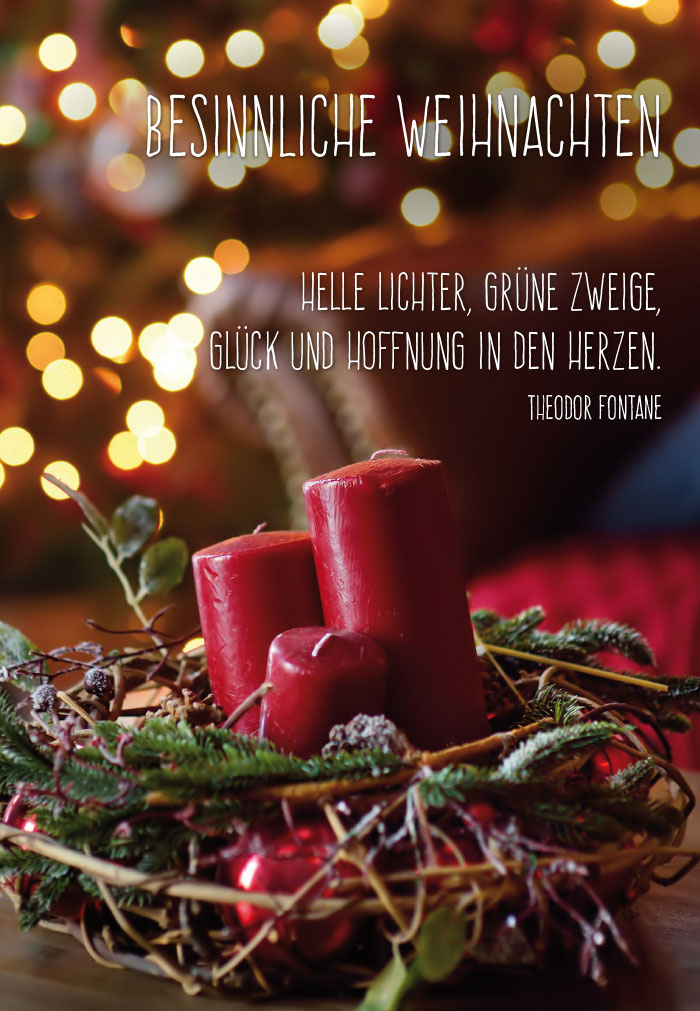 Weihnachten - rote Kerzen im Krank