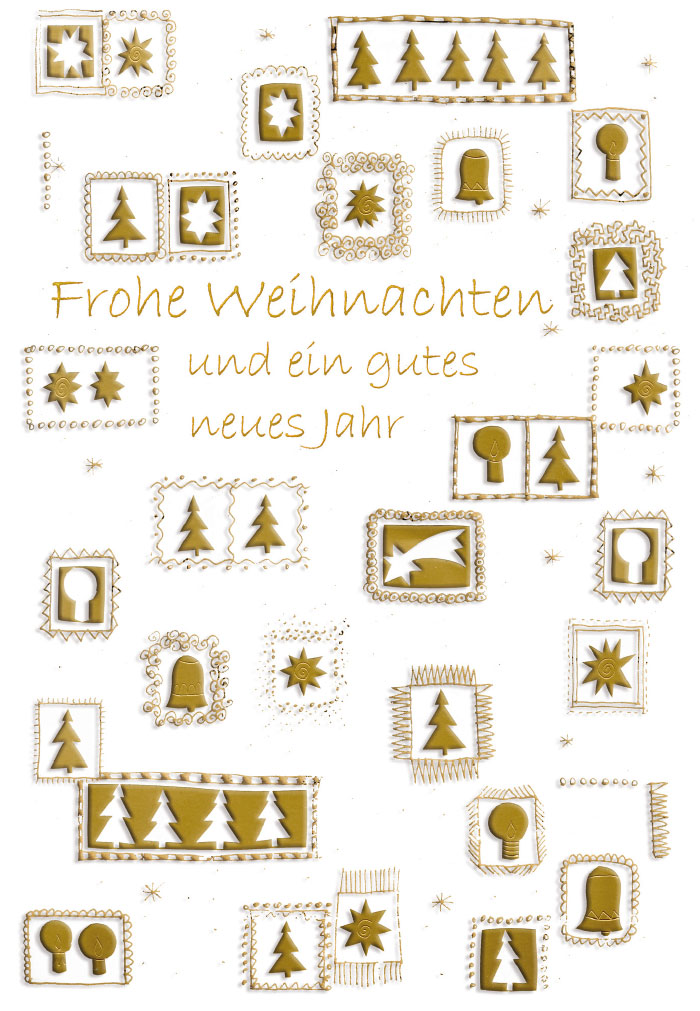 Weihnachten - Christbäume, Weihnachtsstern, Sterne, illustriert