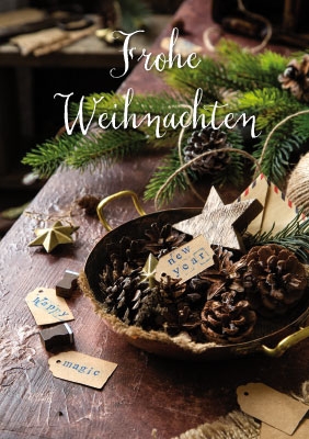 Weihnachten - Kleine Kartengr??e Schale, Zapfen, Stern