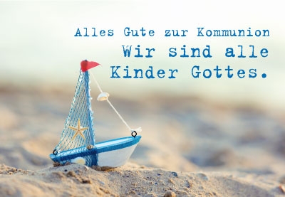 Kommunion - Schiffchen im Sand
