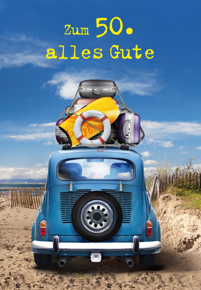 Zahlengeburtstag - schwer, beladener Oldtimer