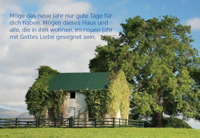Irische Segenswünsche - irisches Haus im Grünen