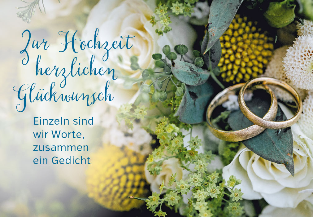 Hochzeit - zwei Ringe, Blumen gelb, wei?