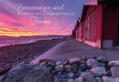Gedanken - Abendrot, Hallen am Meer